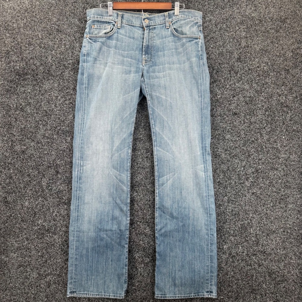 7 For All Mankind Mens Bootcut Jeans Light Wash Denim Size 36 T520508S-508S